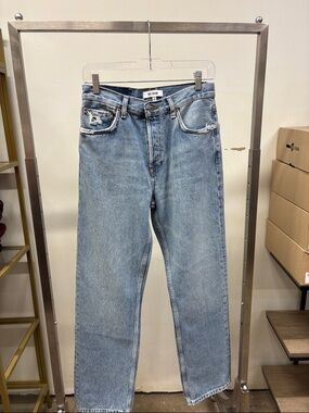 Re/Done 90’s Jean worn blue Straight Jeans in Light Blue